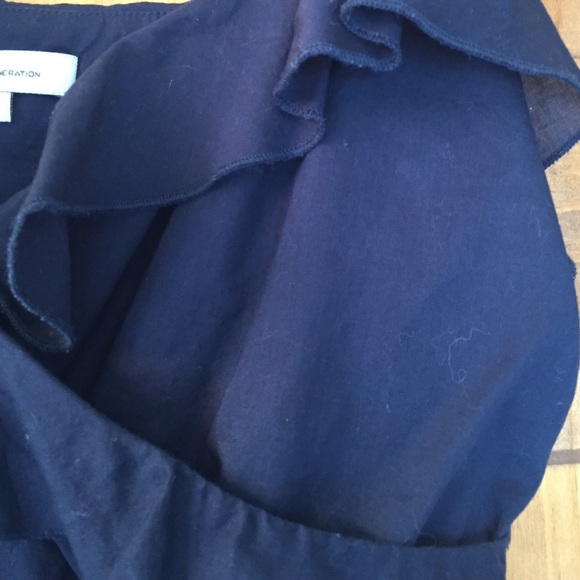 BCBG Navy Ruffled Dress - Picture 3 of 4